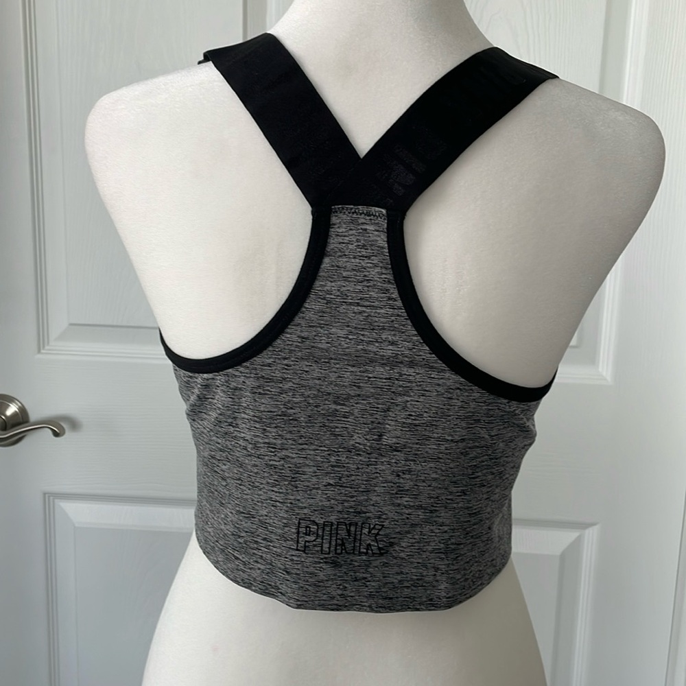 PINK Heathered Gray  Sports Bra - Picture 2 of 5